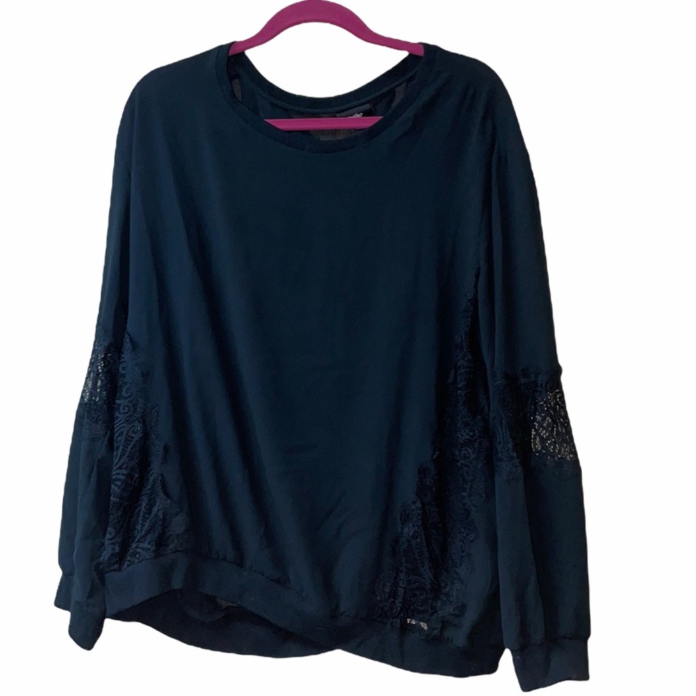 Mossimo Black Lace Long Sleeved Blouse